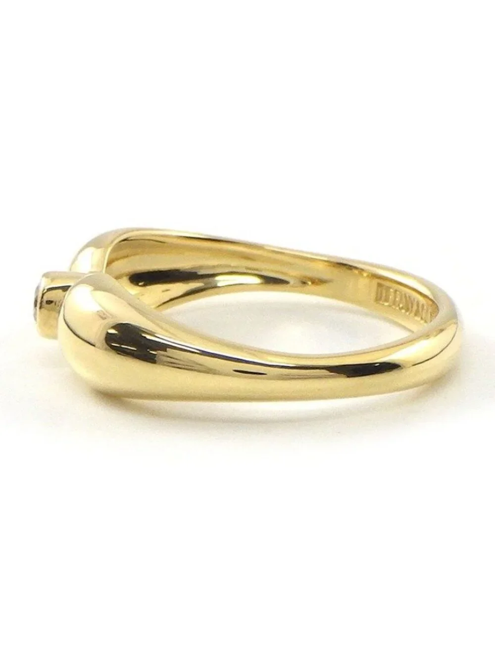 Tiffany & Co Ring Double Teardrop Point Diamond 18k Yellow Gold